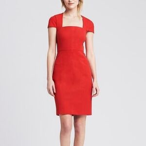 SLOAN SQUARE-NECK SHEATH DRESS